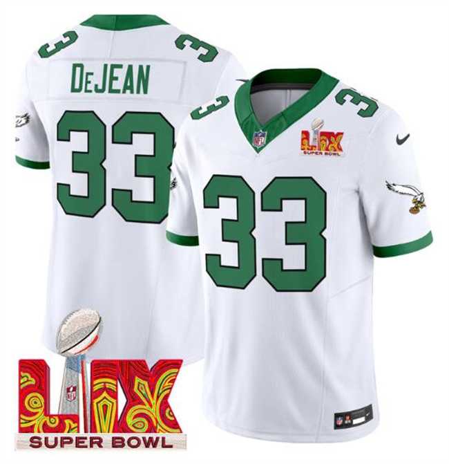 Men's Philadelphia Eagles #33 Cooper DeJean White 2025 Super Bowl LIX Patch F.U.S.E. Vapor Untouchable Limited Stitched Jersey Dzhi,We sell and wholesale Men's Philadelphia Eagles #33 Cooper DeJean White 2025 Super Bowl LIX Patch F.U.S.E. Vapor Untouchable Limited Stitched Jersey Dzhi on line form chian!